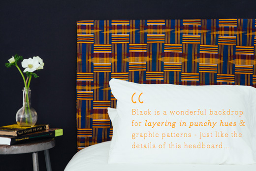 colorful-headboard-in-black-bedroom