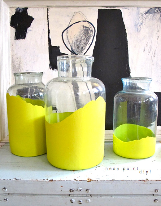 neon-paint-dipped-vases