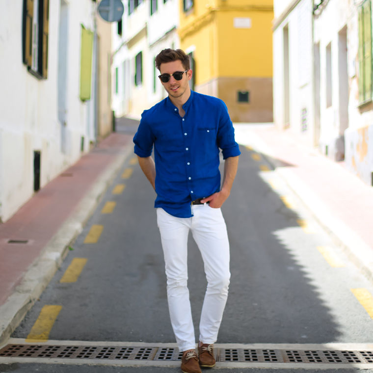 Mango-menswear-blue-linen-shirt-2