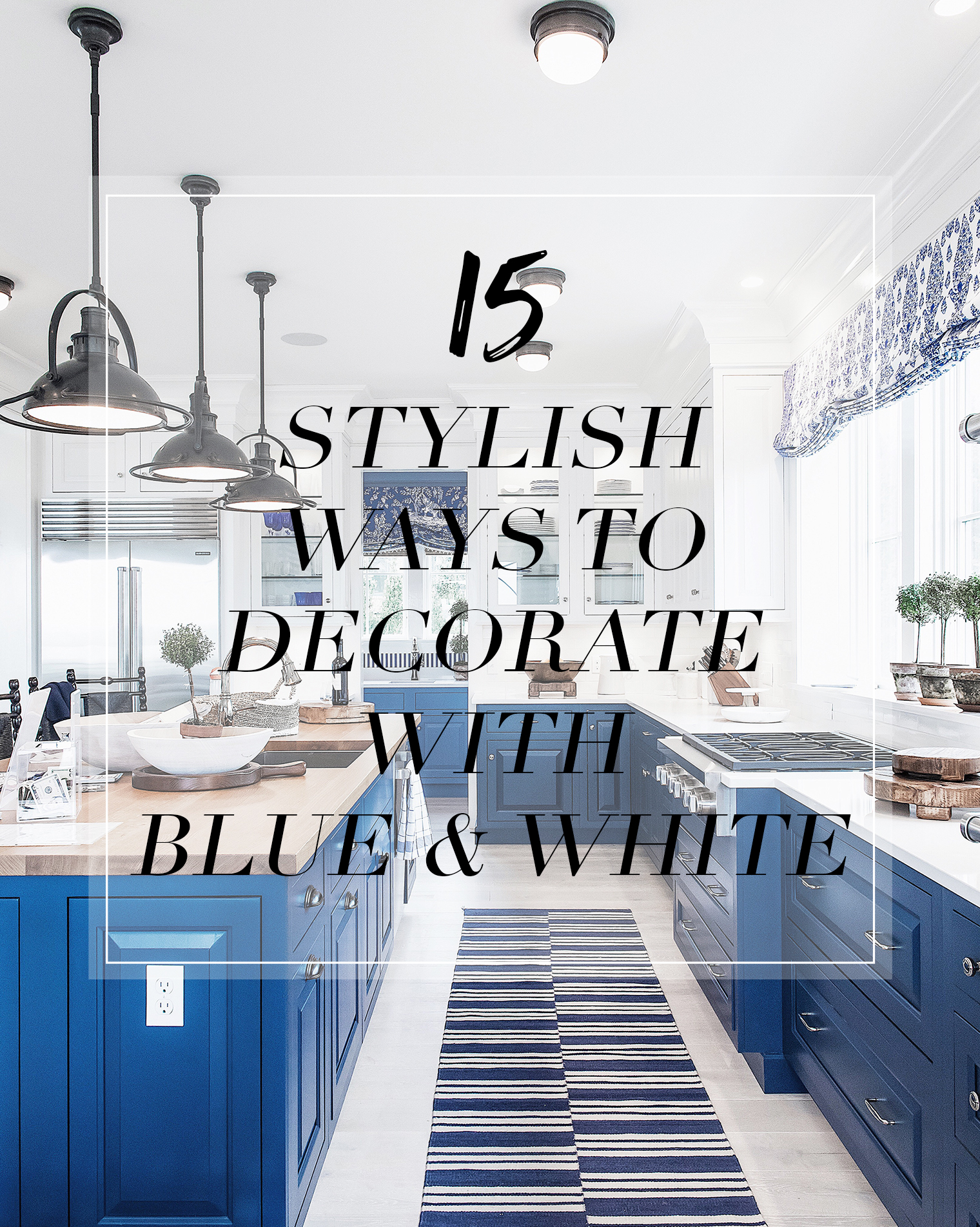 White and Blue Fall Decor in the Kitchen