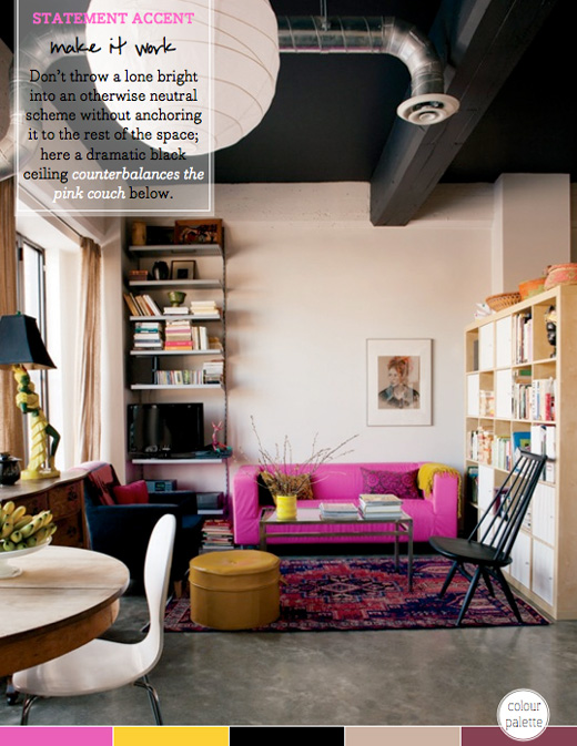 Bright Pink Couch Sofa Black Ceiling Bazaar By Will Taylor Bright Pink Couch Sofa Black Ceiling