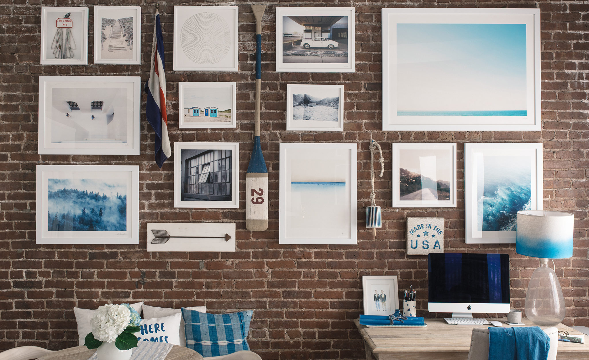 How to Hang A Gallery Wall on Exposed Brick Walls