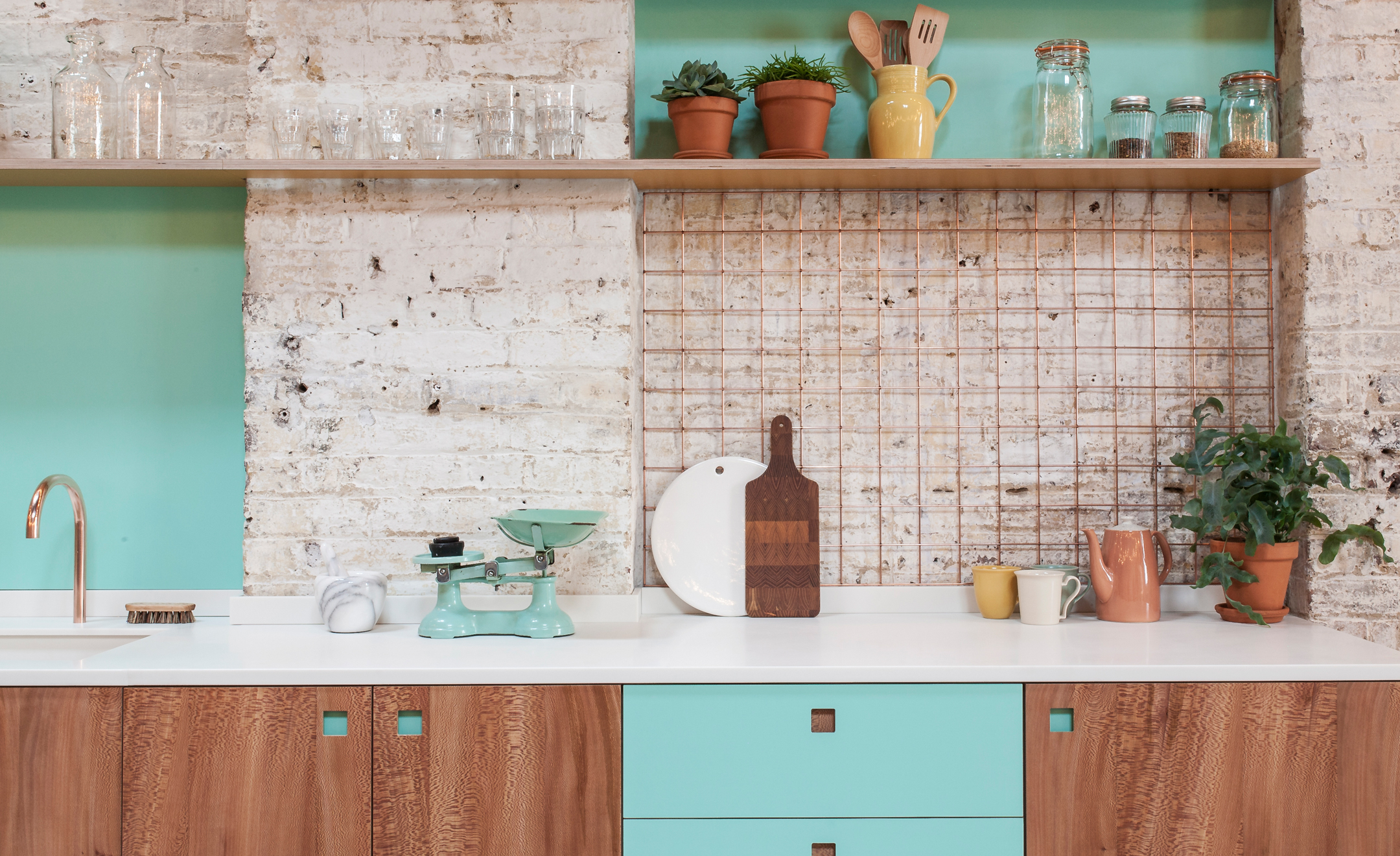 Aqua kitchen: one-color design inspiration - Bright Bazaar by Will