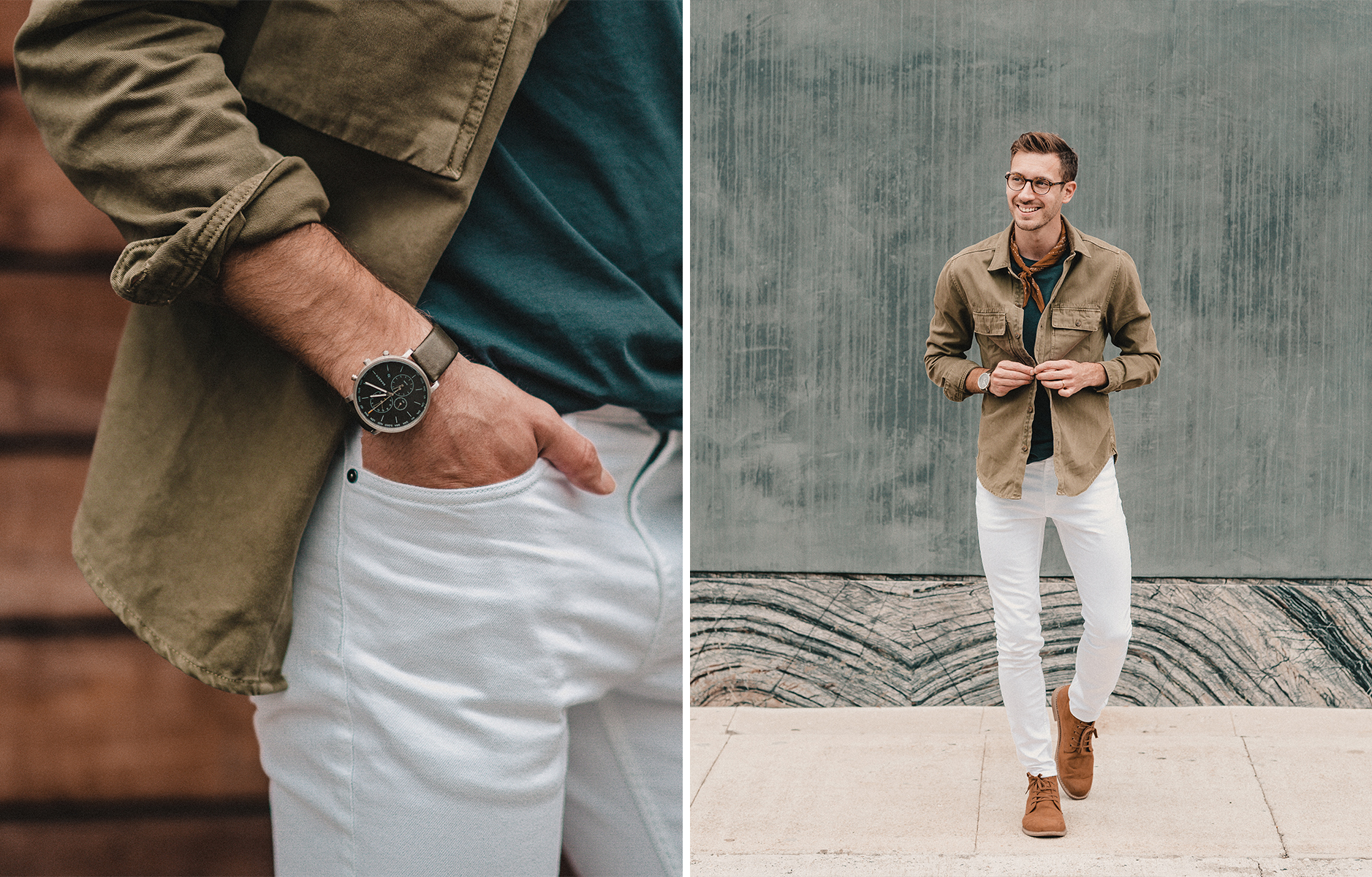 mens white denim outfit
