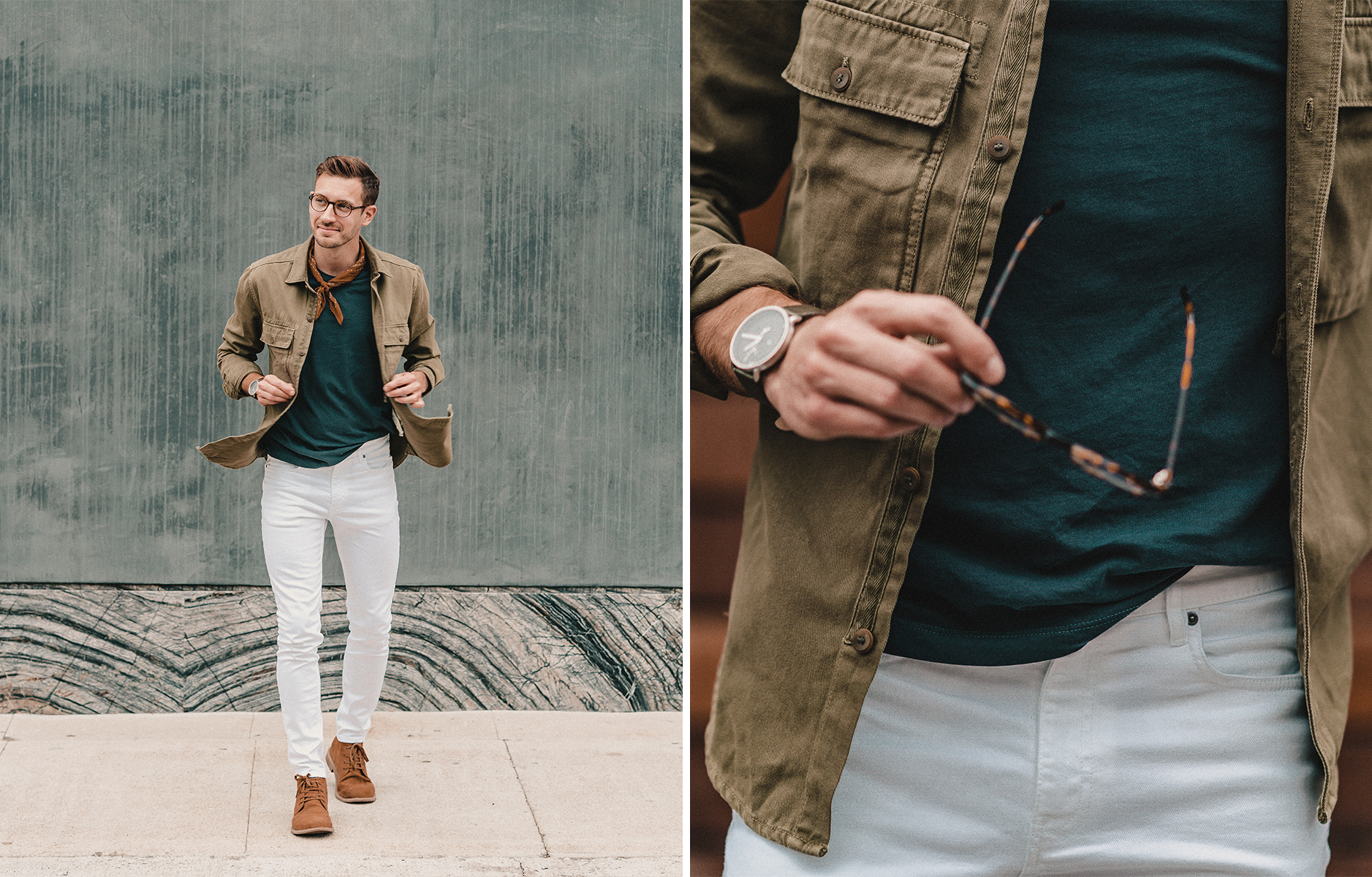 mens white denim outfit
