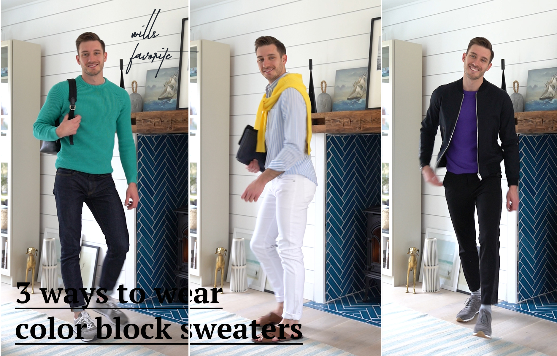 Three Ways to Wear Color Block Sweaters