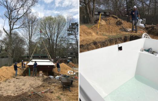 installing fiberglass pool
