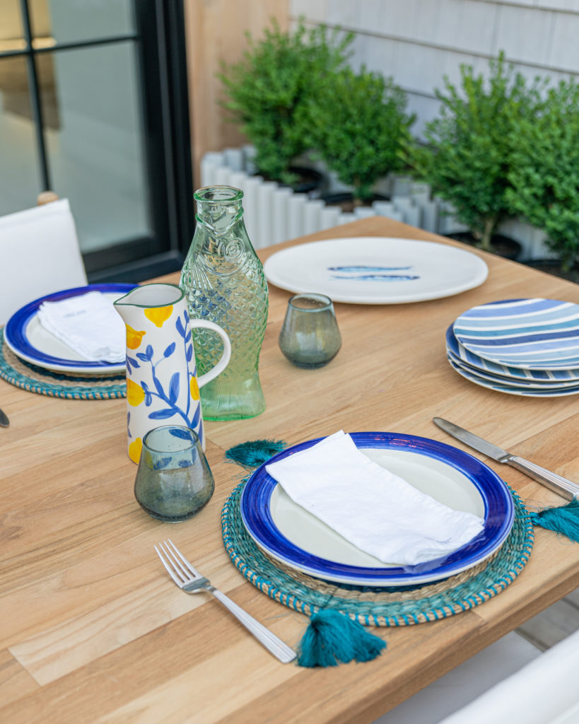 greek summer tablescape