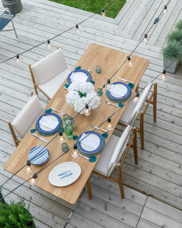 Image showcasing My Scandinavian-Inspired Outdoor Dining Room - Bright Bazaar by Will Taylor