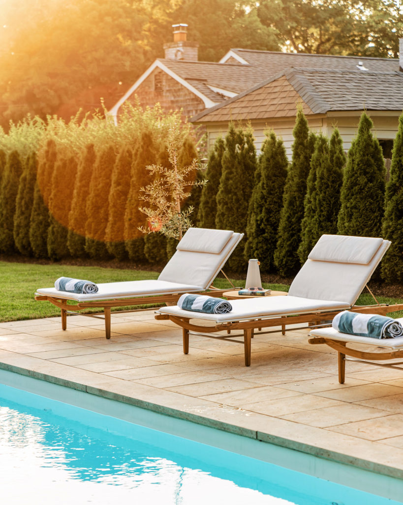 pool at sunset