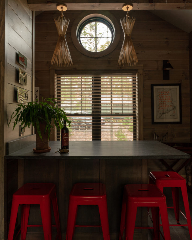 Kitchen inside Todd Snyder Cabin Hidden Pond Maine